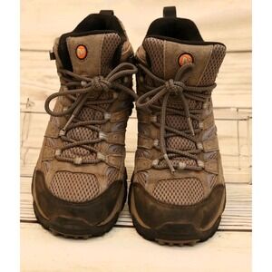 Merrell Granite Mid Waterproof Hiking Boots‎ Women's 10 Vibram Suede Mesh Brown